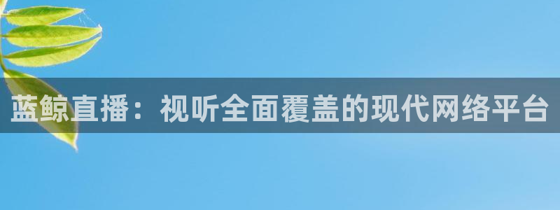 178体育直播下载官网：蓝鲸直播：视听全面覆盖的现代网络平台